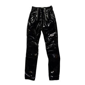 Glossy patent leather pant